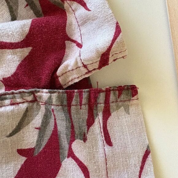 VTG Old College Inn Shirt Mens L Red Hawiian Palm Leaf‎ Casual Beach - Picture 7 of 7